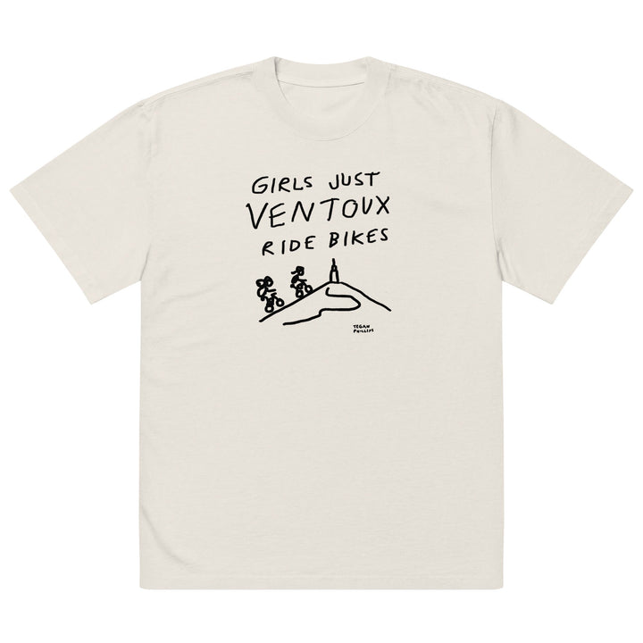 'Girls Just Ventoux Ride Bikes' Femmes Season Oversized tee - The Fun Shop by Tegan