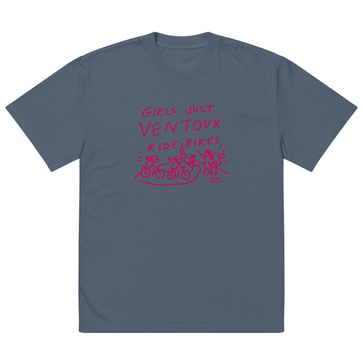 'Girls Just Ventoux Ride Bikes' Femmes Season Oversized tee - The Fun Shop by Tegan