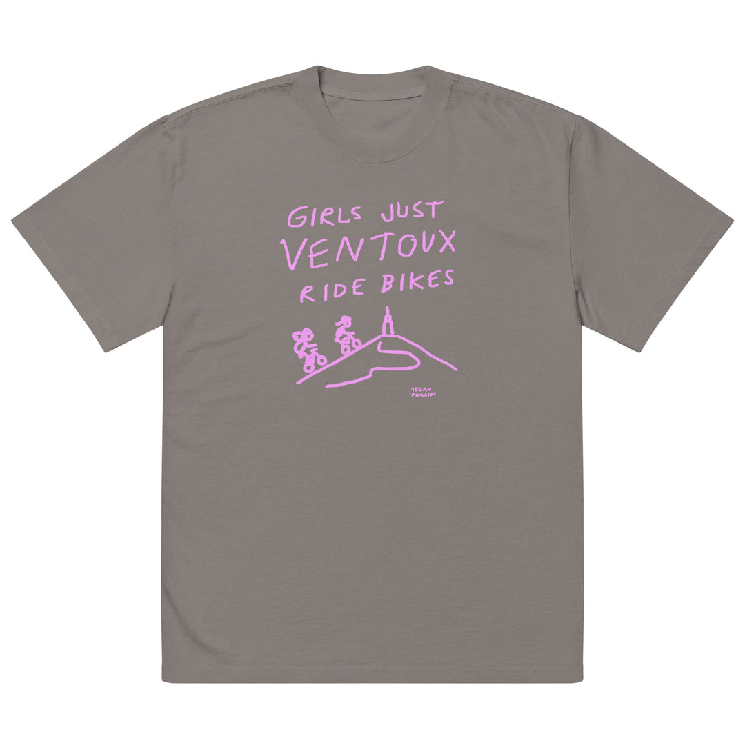 'Girls Just Ventoux Ride Bikes' Femmes Season Oversized tee - The Fun Shop by Tegan