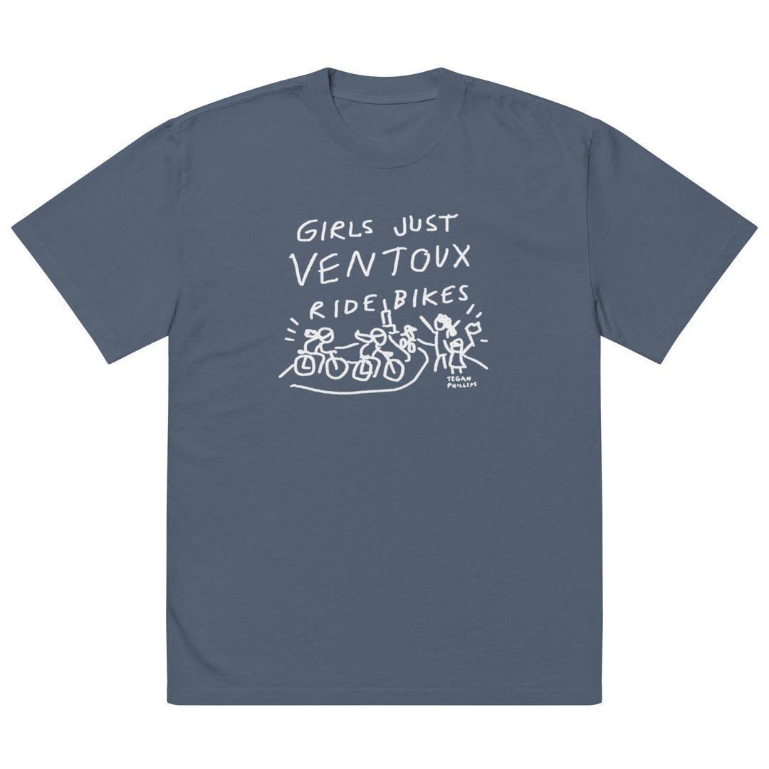 'Girls Just Ventoux Ride Bikes' Femmes Season Oversized tee - The Fun Shop by Tegan