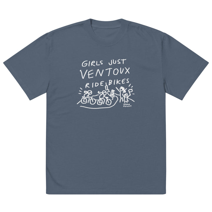 'Girls Just Ventoux Ride Bikes' Femmes Season Oversized tee - The Fun Shop by Tegan