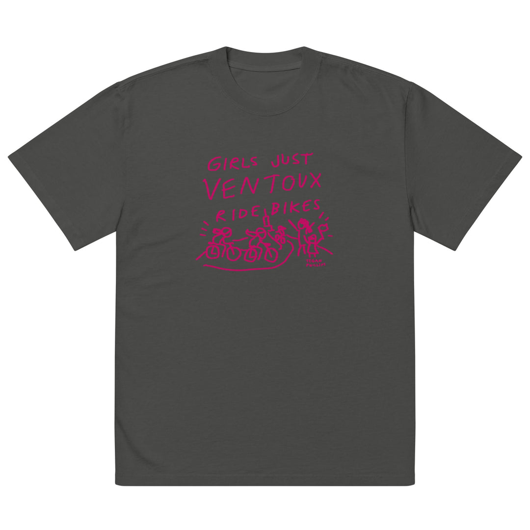 'Girls Just Ventoux Ride Bikes' Femmes Season Oversized tee - The Fun Shop by Tegan