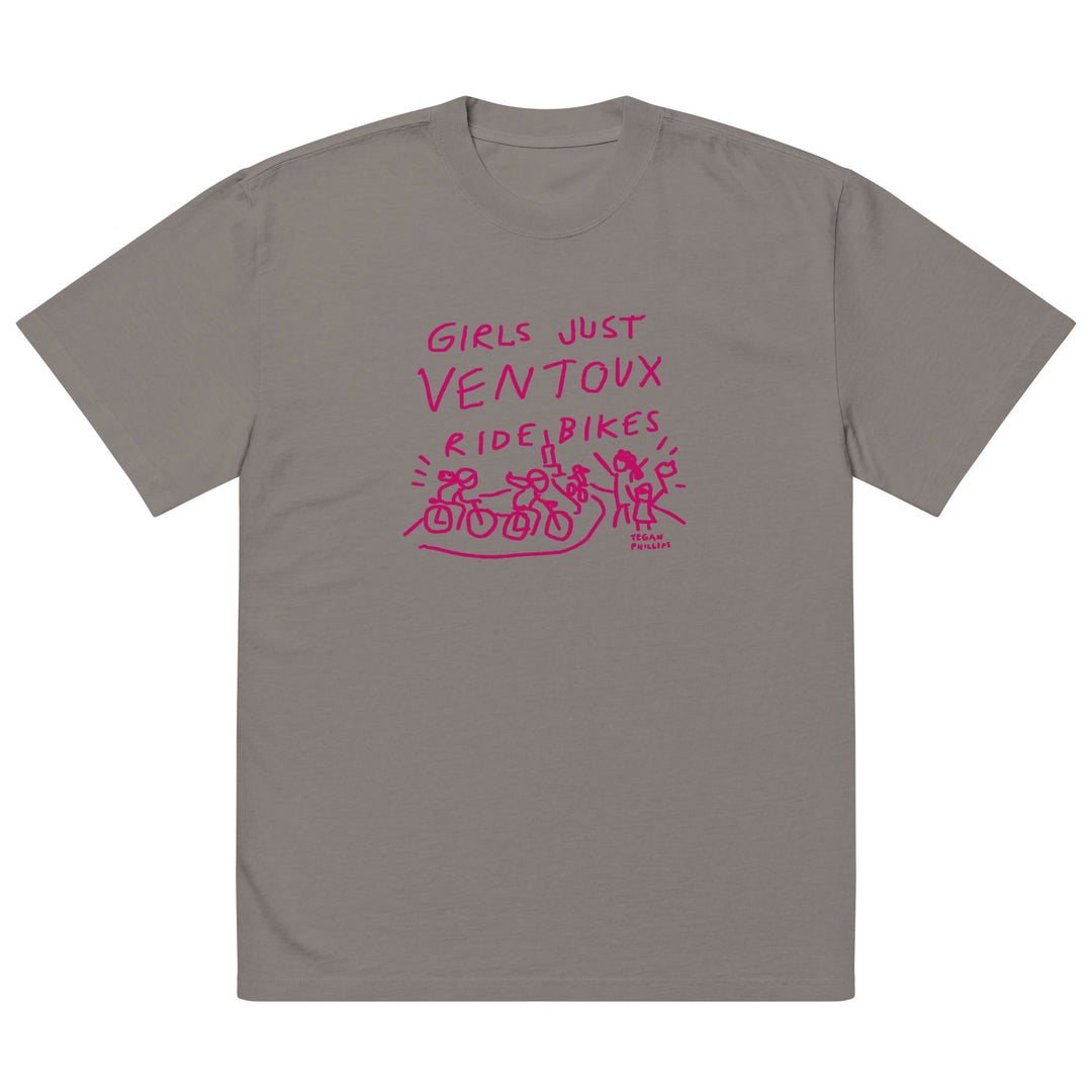 'Girls Just Ventoux Ride Bikes' Femmes Season Oversized tee - The Fun Shop by Tegan