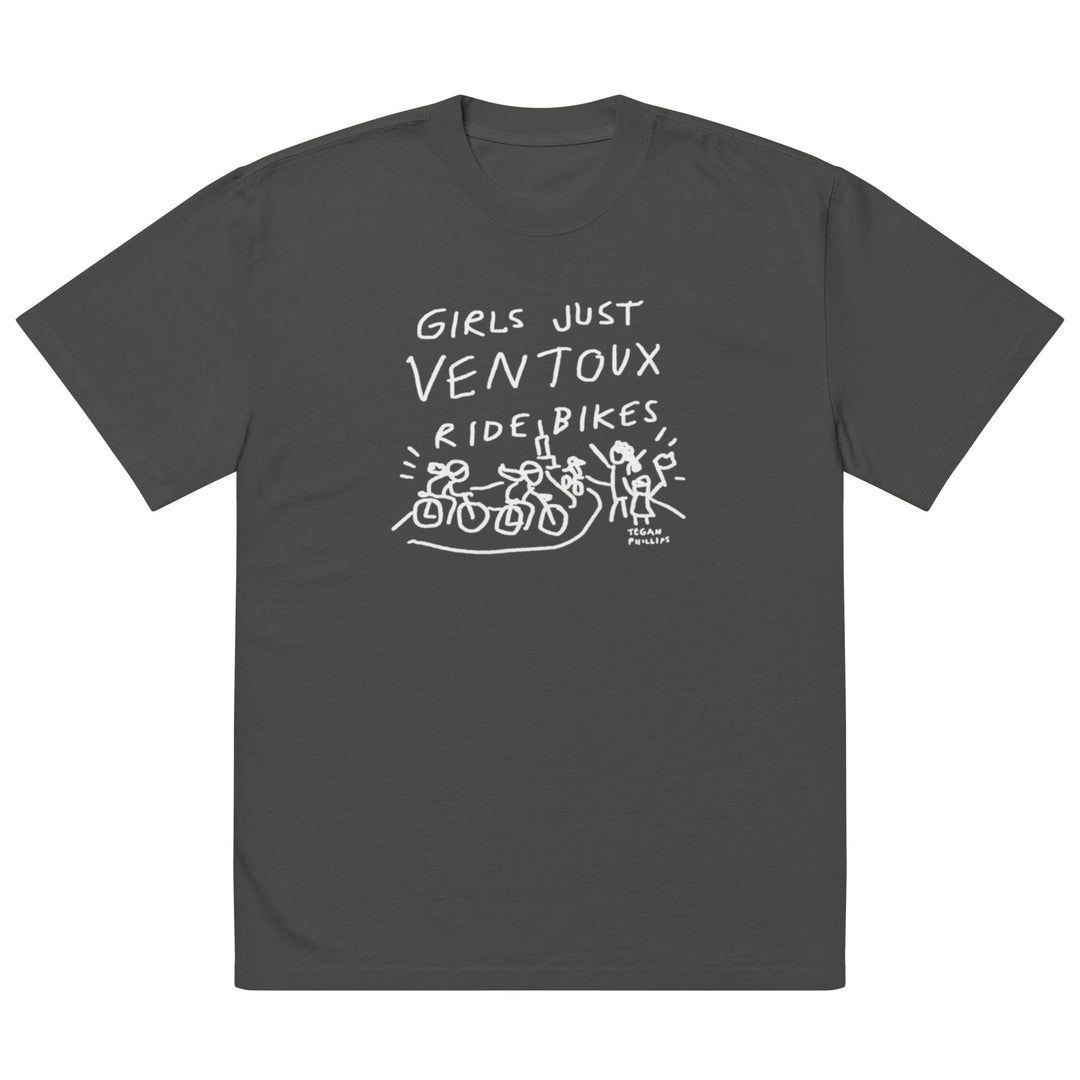 'Girls Just Ventoux Ride Bikes' Femmes Season Oversized tee - The Fun Shop by Tegan