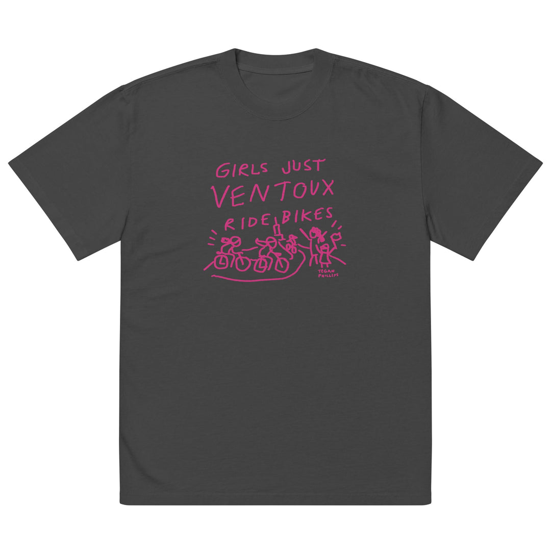 'Girls Just Ventoux Ride Bikes' Femmes Season Oversized tee - The Fun Shop by Tegan