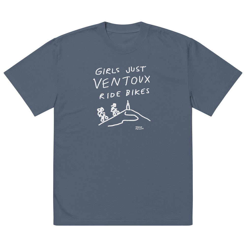 'Girls Just Ventoux Ride Bikes' Femmes Season Oversized tee - The Fun Shop by Tegan