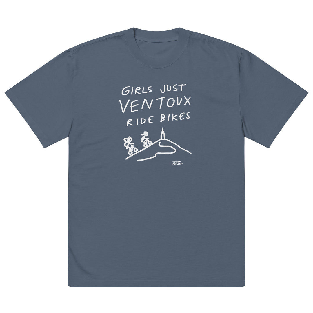 'Girls Just Ventoux Ride Bikes' Femmes Season Oversized tee - The Fun Shop by Tegan