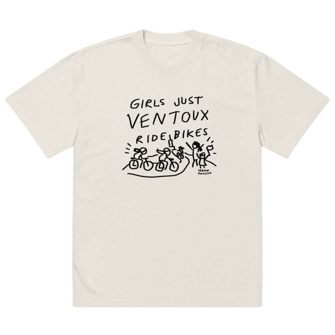 'Girls Just Ventoux Ride Bikes' Femmes Season Oversized tee - The Fun Shop by Tegan