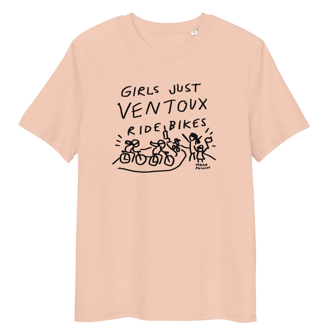 'Girls Just Ventoux Ride Bikes' Femmes Season Unisex Organic Cotton tee - The Fun Shop by Tegan