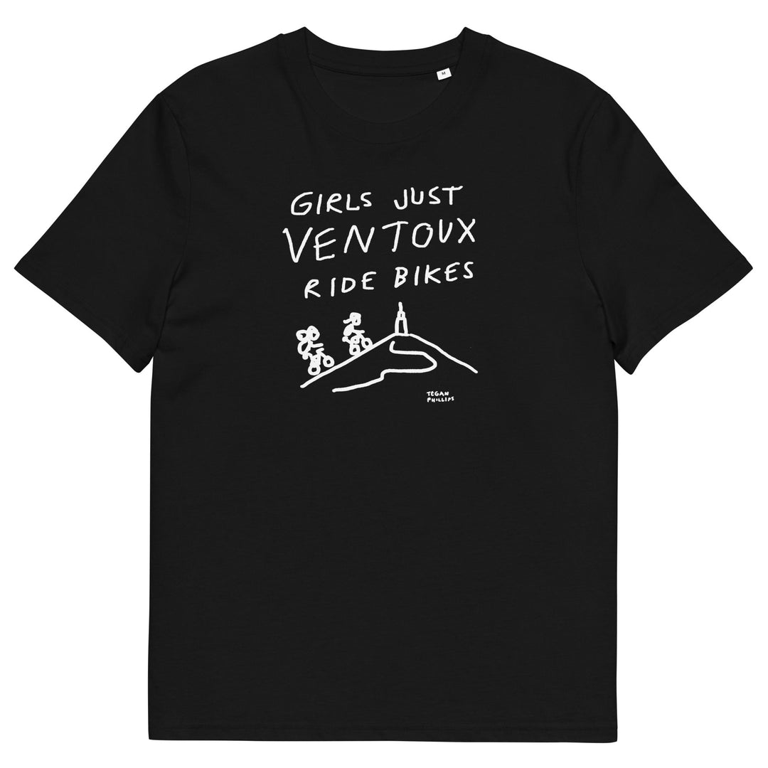 'Girls Just Ventoux Ride Bikes' Femmes Season Unisex Organic Cotton tee - The Fun Shop by Tegan