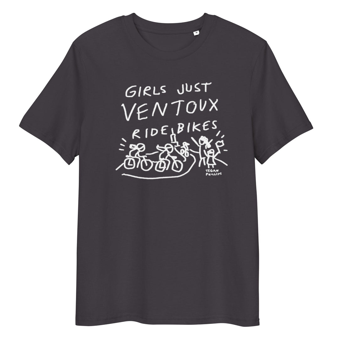 'Girls Just Ventoux Ride Bikes' Femmes Season Unisex Organic Cotton tee - The Fun Shop by Tegan