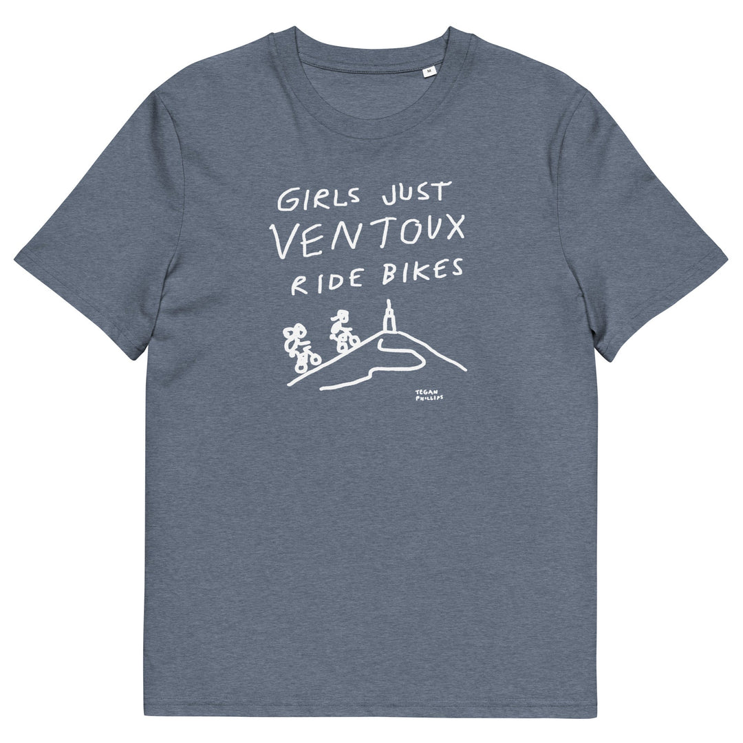 'Girls Just Ventoux Ride Bikes' Femmes Season Unisex Organic Cotton tee - The Fun Shop by Tegan
