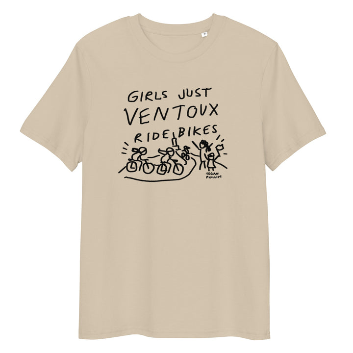 'Girls Just Ventoux Ride Bikes' Femmes Season Unisex Organic Cotton tee - The Fun Shop by Tegan