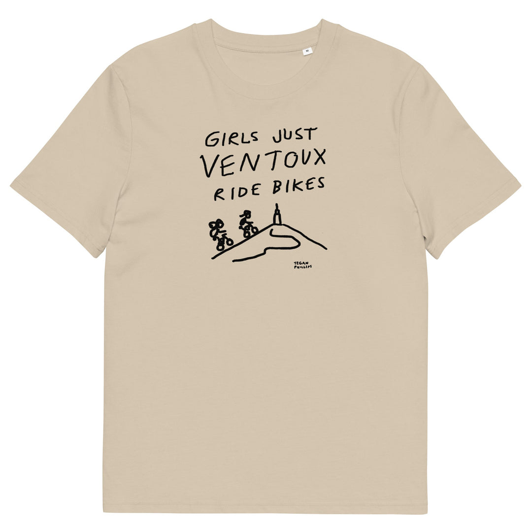'Girls Just Ventoux Ride Bikes' Femmes Season Unisex Organic Cotton tee - The Fun Shop by Tegan