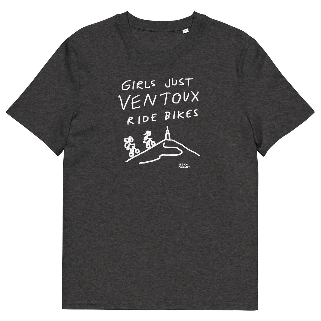 'Girls Just Ventoux Ride Bikes' Femmes Season Unisex Organic Cotton tee - The Fun Shop by Tegan