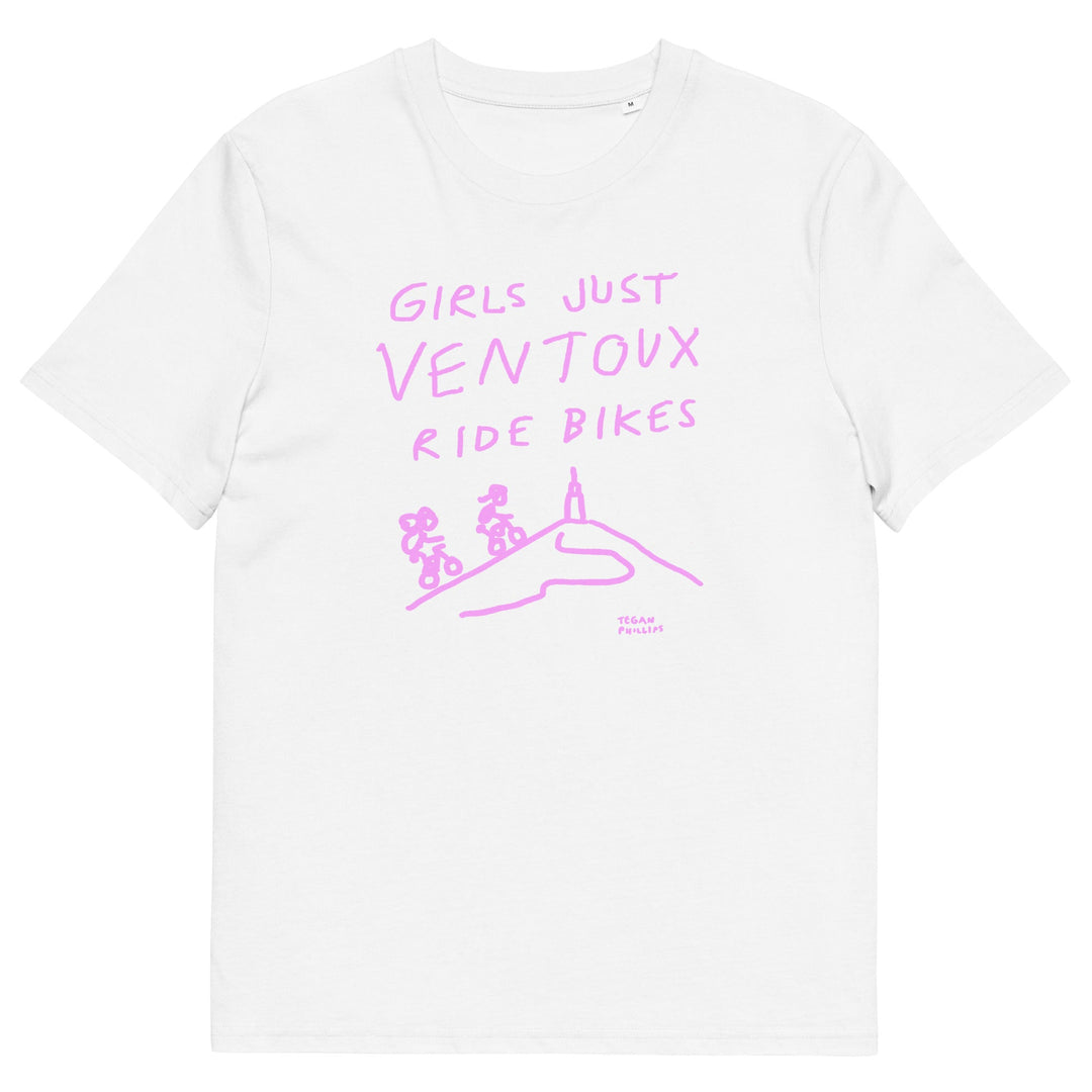 'Girls Just Ventoux Ride Bikes' Femmes Season Unisex Organic Cotton tee - The Fun Shop by Tegan
