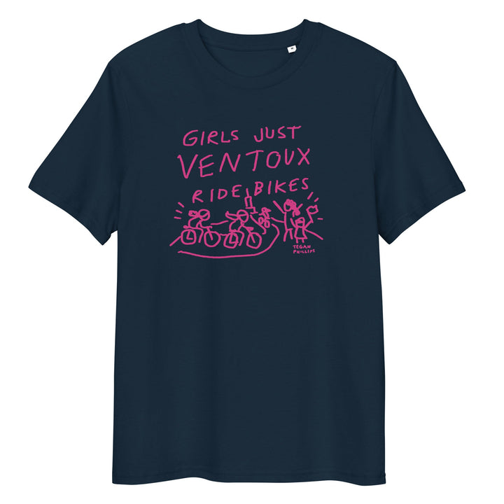 'Girls Just Ventoux Ride Bikes' Femmes Season Unisex Organic Cotton tee - The Fun Shop by Tegan