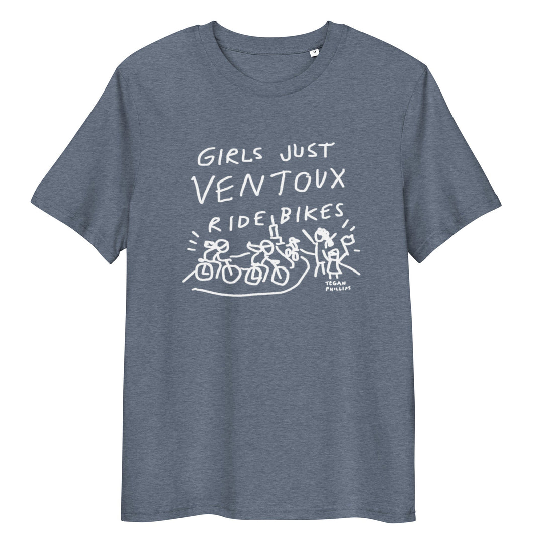 'Girls Just Ventoux Ride Bikes' Femmes Season Unisex Organic Cotton tee - The Fun Shop by Tegan