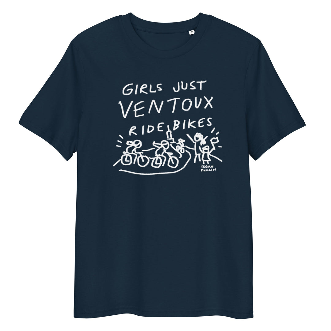 'Girls Just Ventoux Ride Bikes' Femmes Season Unisex Organic Cotton tee - The Fun Shop by Tegan