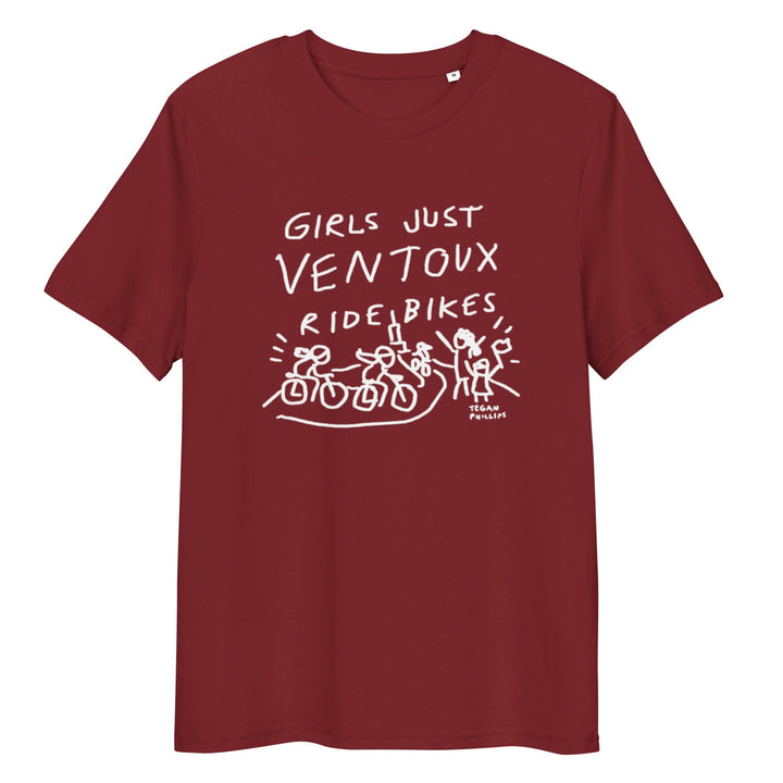 'Girls Just Ventoux Ride Bikes' Femmes Season Unisex Organic Cotton tee - The Fun Shop by Tegan