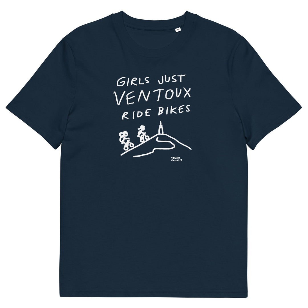 'Girls Just Ventoux Ride Bikes' Femmes Season Unisex Organic Cotton tee - The Fun Shop by Tegan
