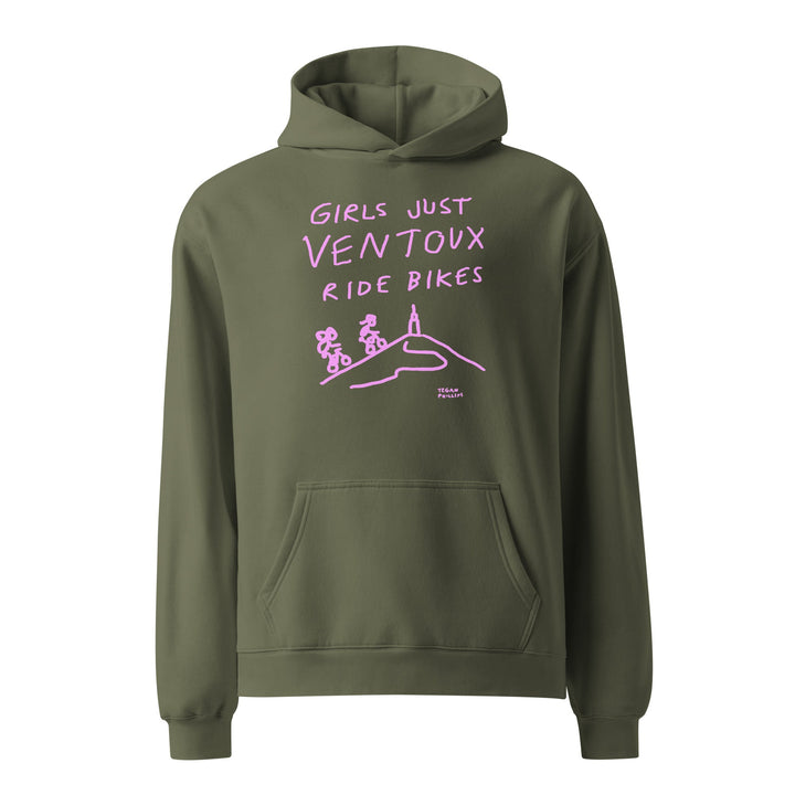 'Girls Just Ventoux Ride Bikes' -light pink- Unisex oversized hoodie - The Fun Shop by Tegan