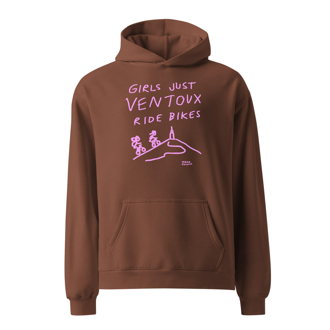 'Girls Just Ventoux Ride Bikes' -light pink- Unisex oversized hoodie - The Fun Shop by Tegan