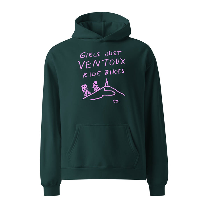 'Girls Just Ventoux Ride Bikes' -light pink- Unisex oversized hoodie - The Fun Shop by Tegan