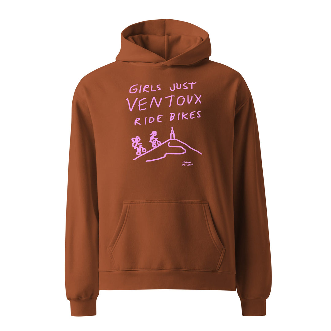 'Girls Just Ventoux Ride Bikes' -light pink- Unisex oversized hoodie - The Fun Shop by Tegan