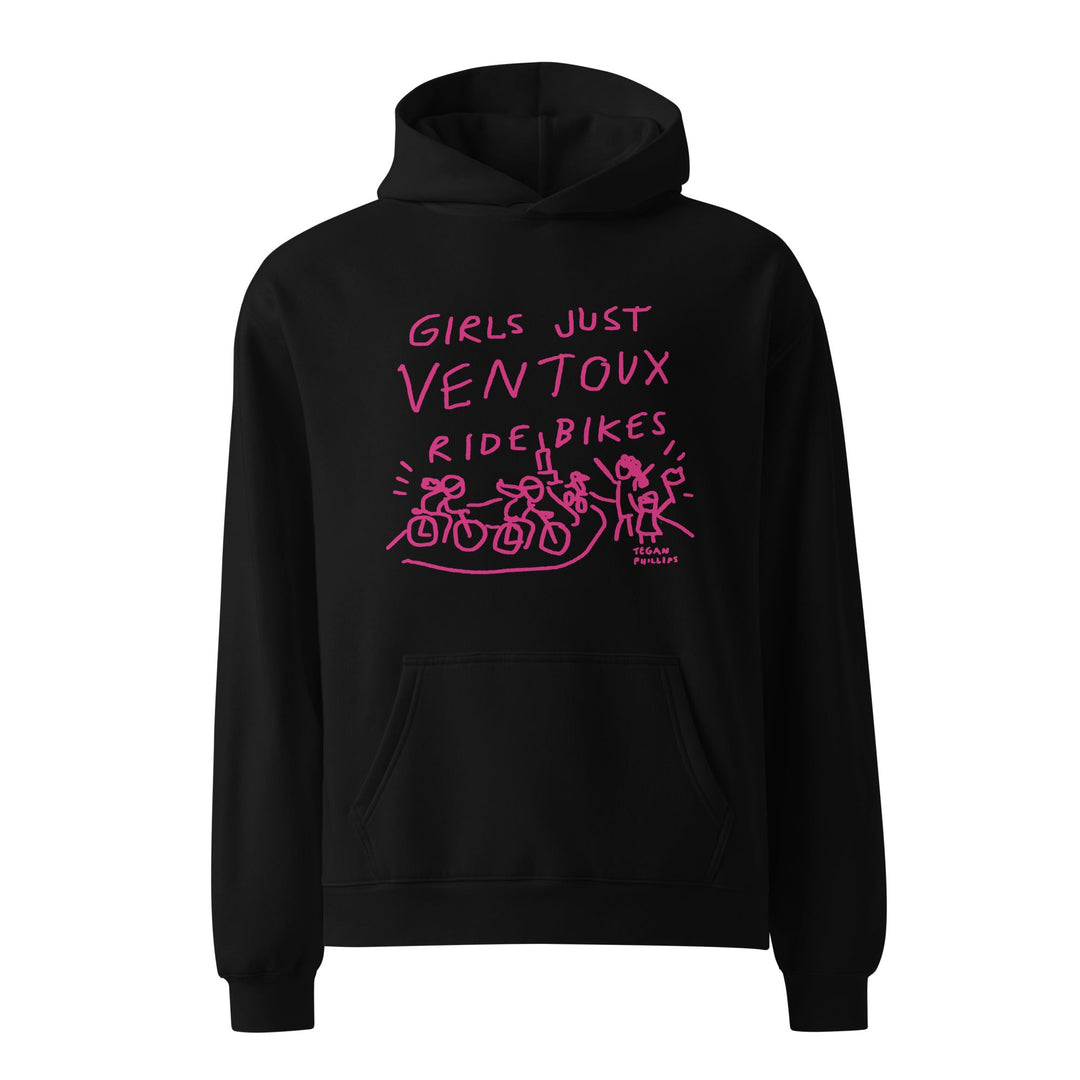'Girls Just Ventoux Ride Bikes' -Pink- Femmes Season Unisex oversized hoodie - The Fun Shop by Tegan