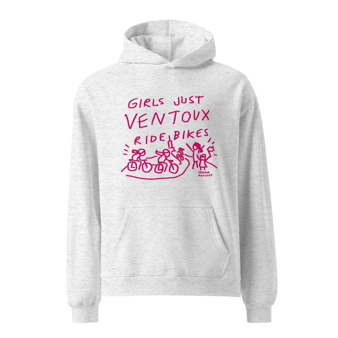 'Girls Just Ventoux Ride Bikes' -Pink- Femmes Season Unisex oversized hoodie - The Fun Shop by Tegan