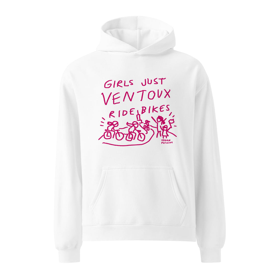 'Girls Just Ventoux Ride Bikes' -Pink- Femmes Season Unisex oversized hoodie - The Fun Shop by Tegan