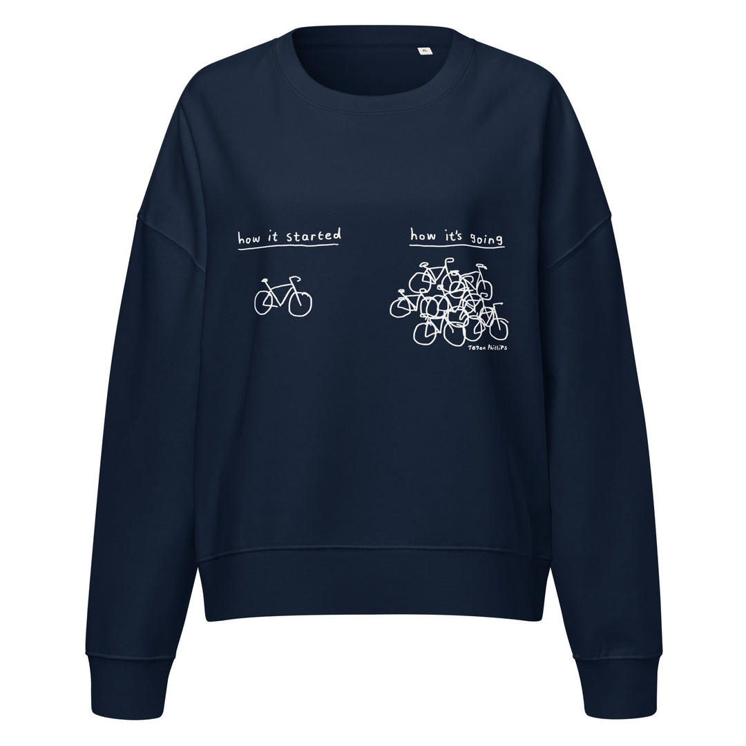 'How it started' Women’s organic crew neck sweatshirt - The Fun Shop by Tegan