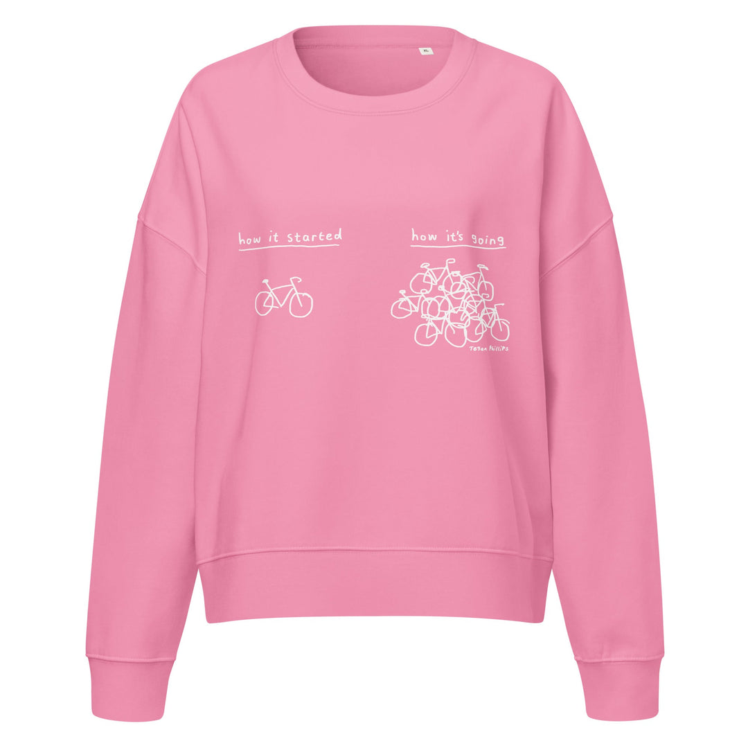 'How it started' Women’s organic crew neck sweatshirt - The Fun Shop by Tegan