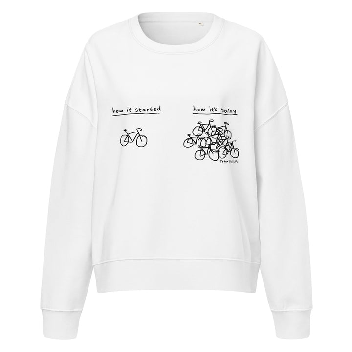 'How it started' Women’s organic crew neck sweatshirt - The Fun Shop by Tegan