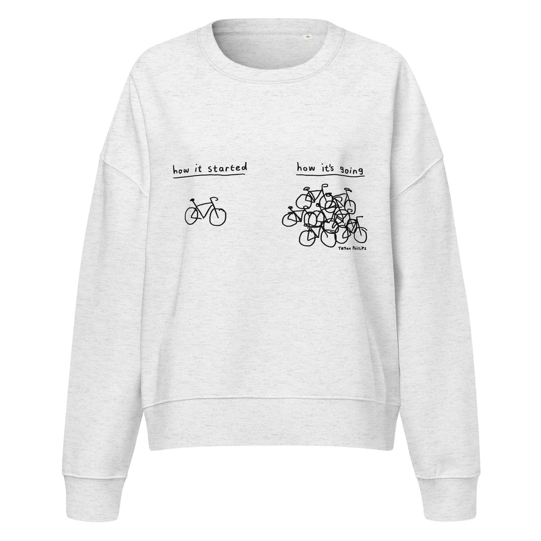 'How it started' Women’s organic crew neck sweatshirt - The Fun Shop by Tegan