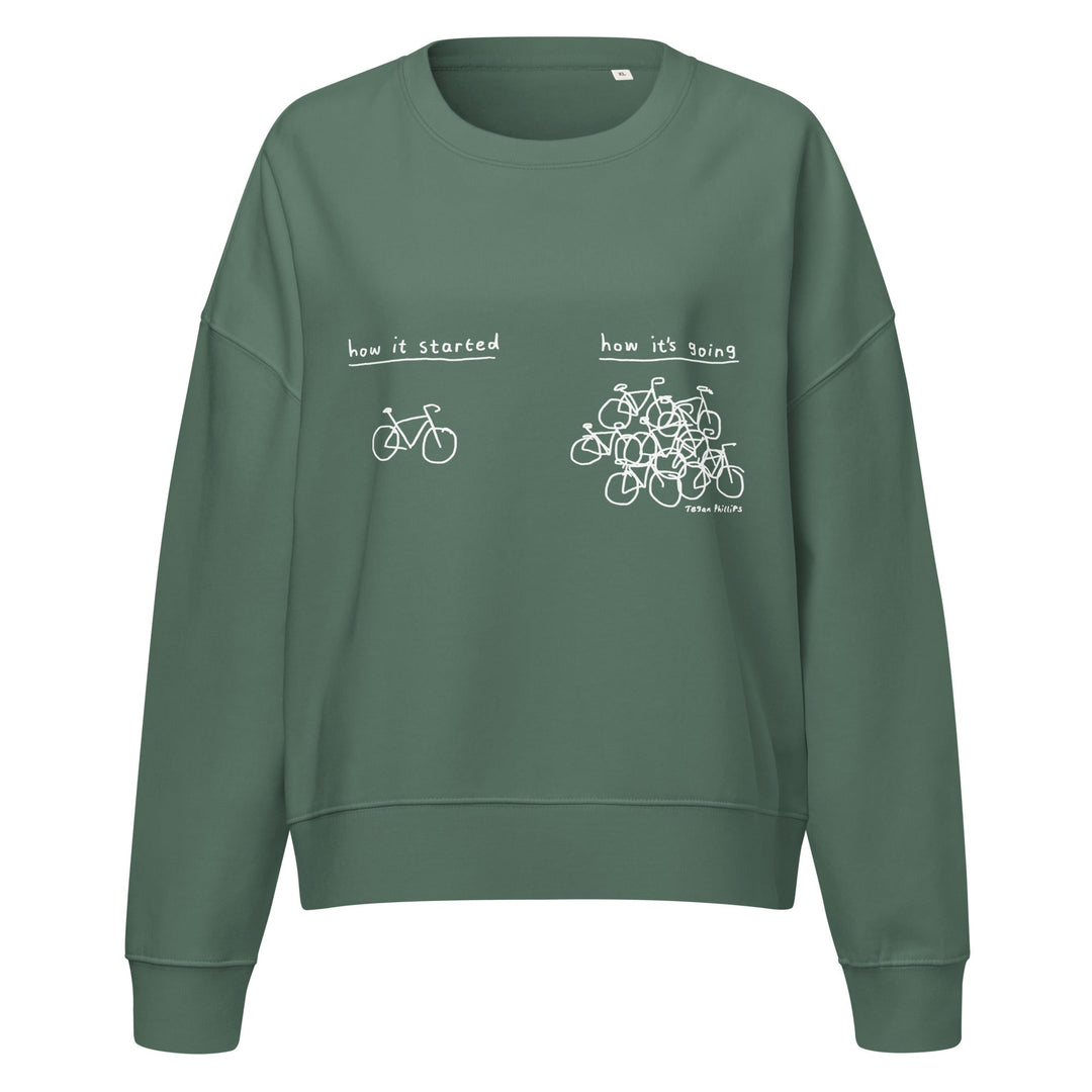 'How it started' Women’s organic crew neck sweatshirt - The Fun Shop by Tegan