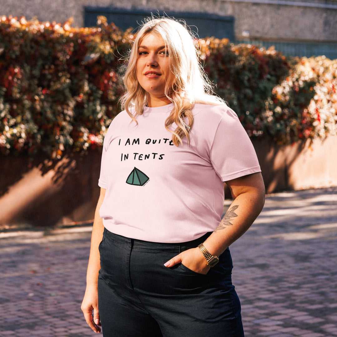 'I Am Quite In Tents' Organic Cotton Tee - THE FUN SHOP by Tegan