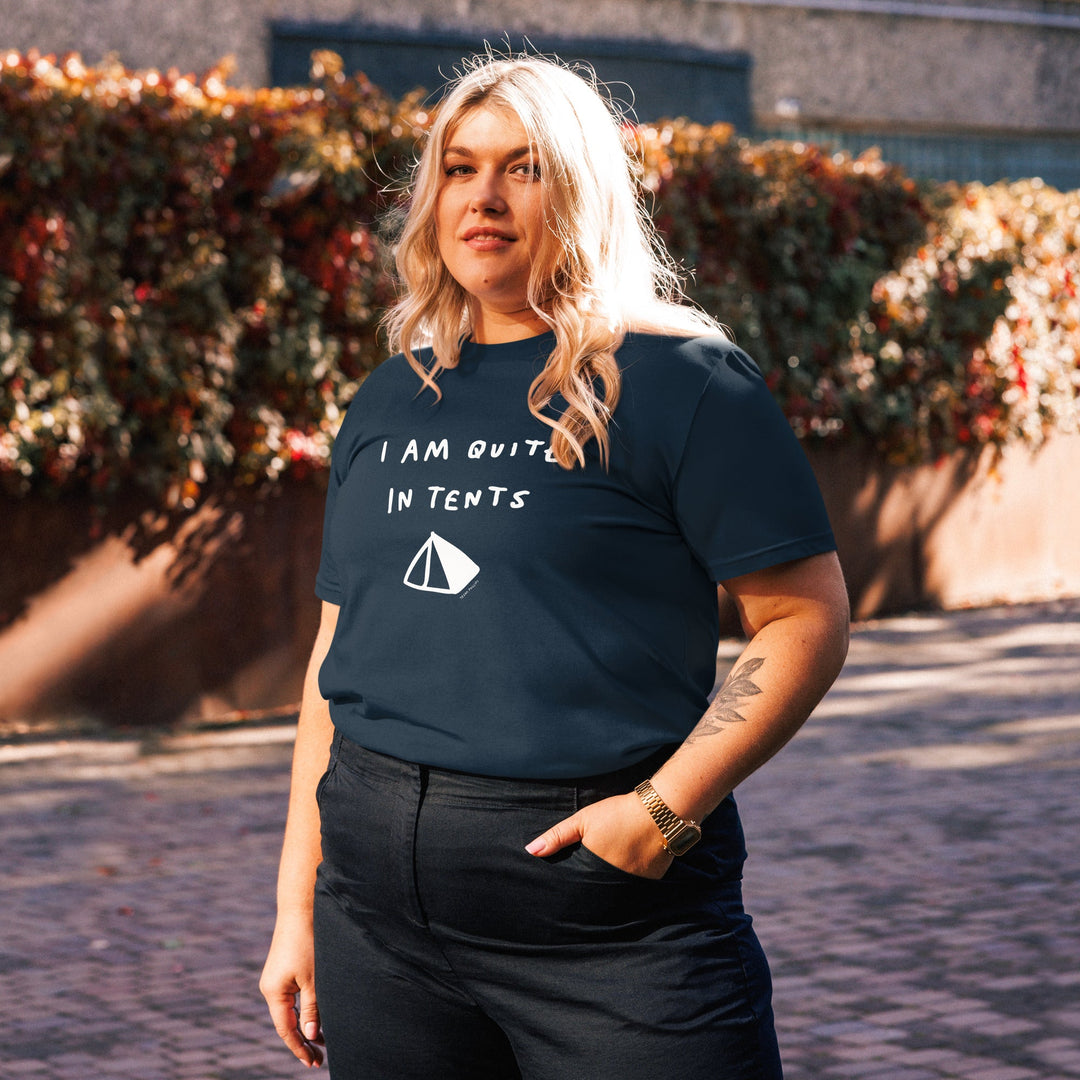 'I Am Quite In Tents' Organic Cotton Tee - THE FUN SHOP by Tegan