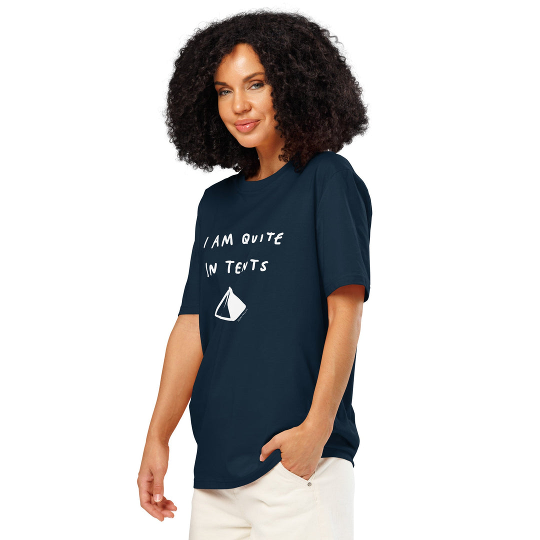'I Am Quite In Tents' Organic Cotton Tee USA - THE FUN SHOP by Tegan