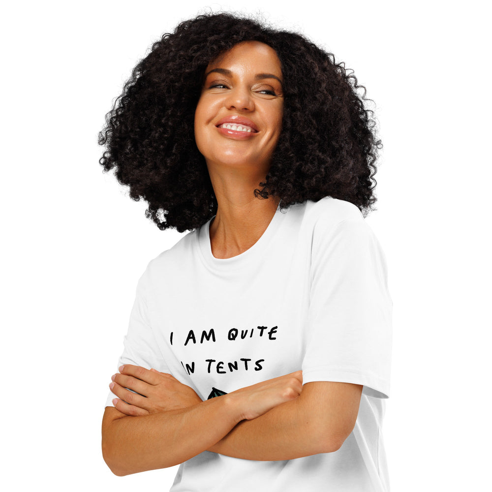 'I Am Quite In Tents' Organic Cotton Tee USA - THE FUN SHOP by Tegan