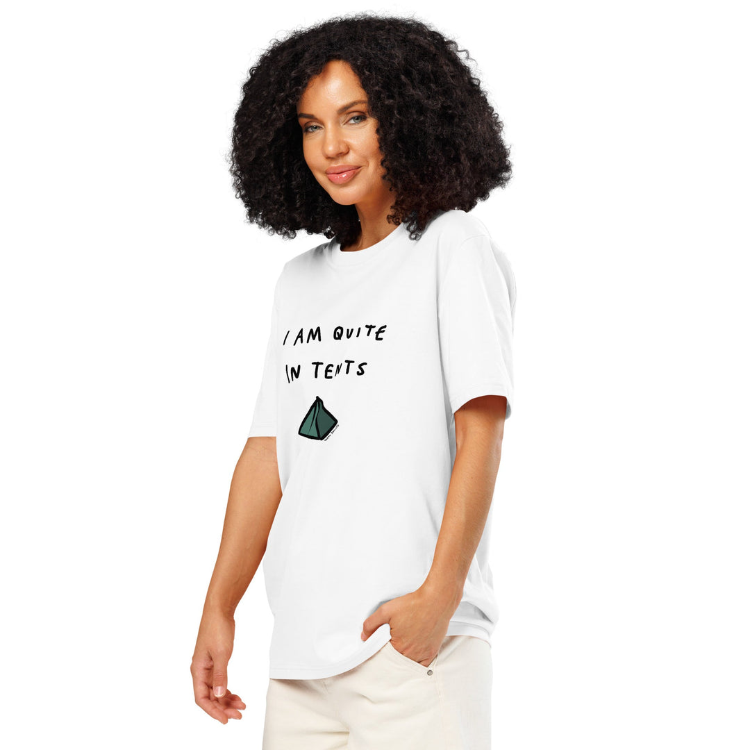 'I Am Quite In Tents' Organic Cotton Tee USA - THE FUN SHOP by Tegan