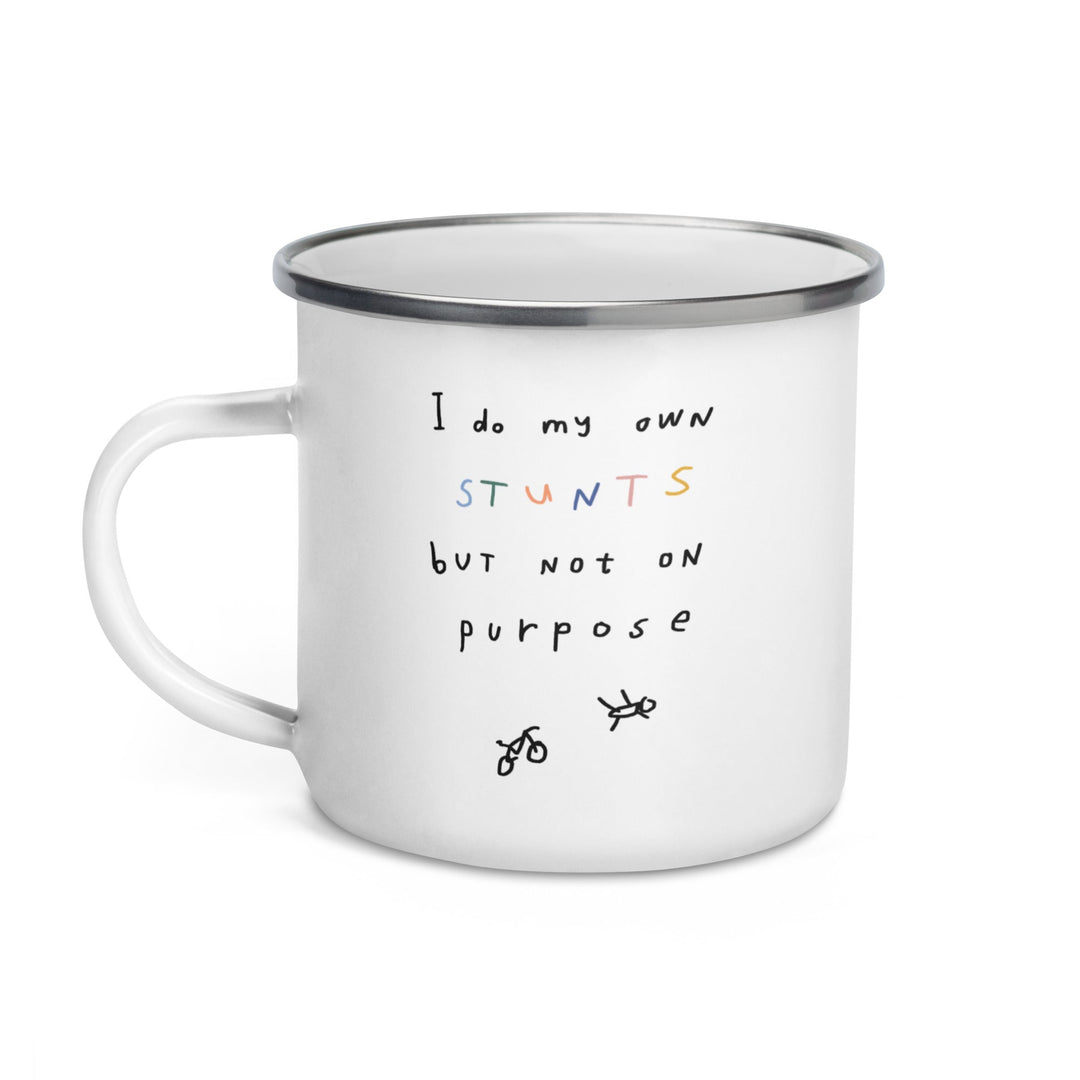 'I Do My Own Stunts But Not On Purpose' Camping Mug - THE FUN SHOP by Tegan