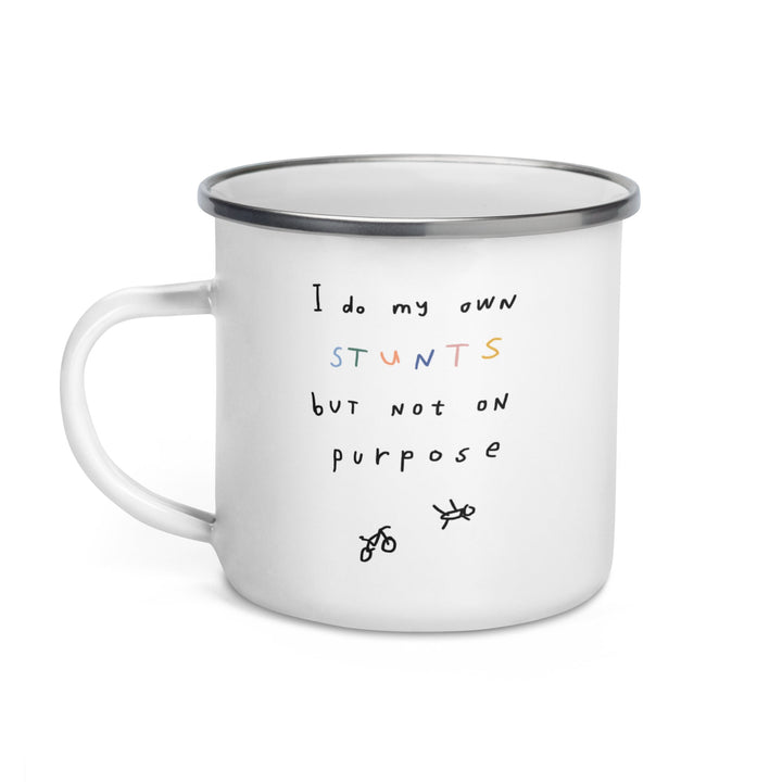 'I Do My Own Stunts But Not On Purpose' Camping Mug - THE FUN SHOP by Tegan