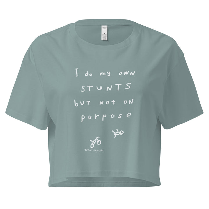'I Do My Own Stunts But Not On Purpose' Crop Tee - THE FUN SHOP by Tegan