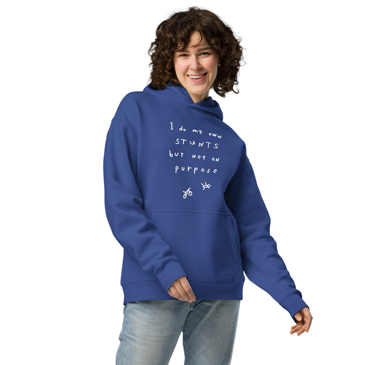 'I Do My Own Stunts But Not On Purpose' Oversized Hoodie - The Fun Shop by Tegan