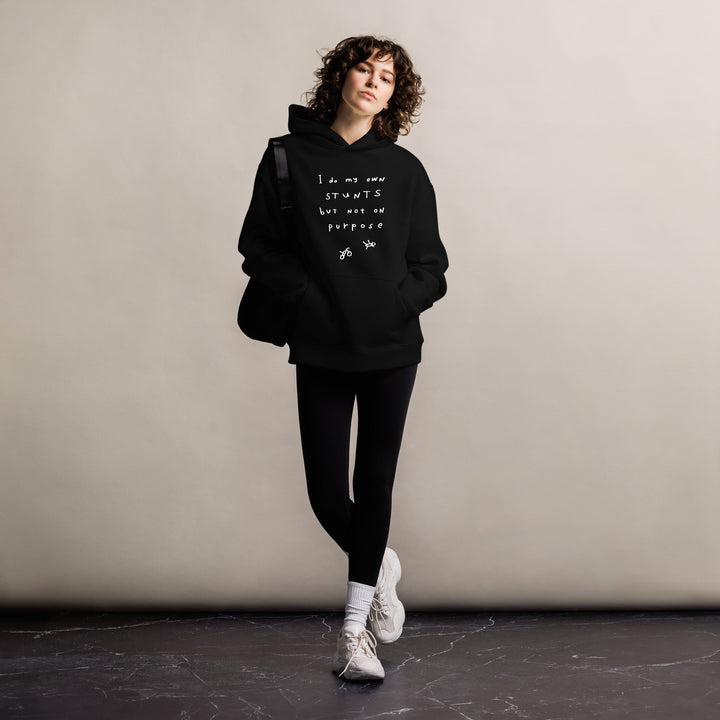 'I Do My Own Stunts But Not On Purpose' Oversized Hoodie - The Fun Shop by Tegan