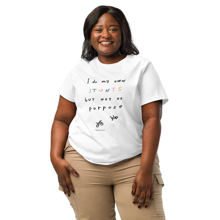 'I Do My Own Stunts But Not On Purpose' Women's Fitted Tee - The Fun Shop by Tegan