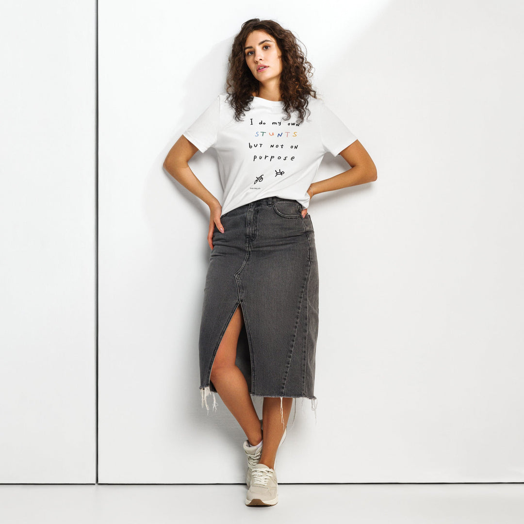 'I Do My Own Stunts But Not On Purpose' Women's Fitted Tee - The Fun Shop by Tegan