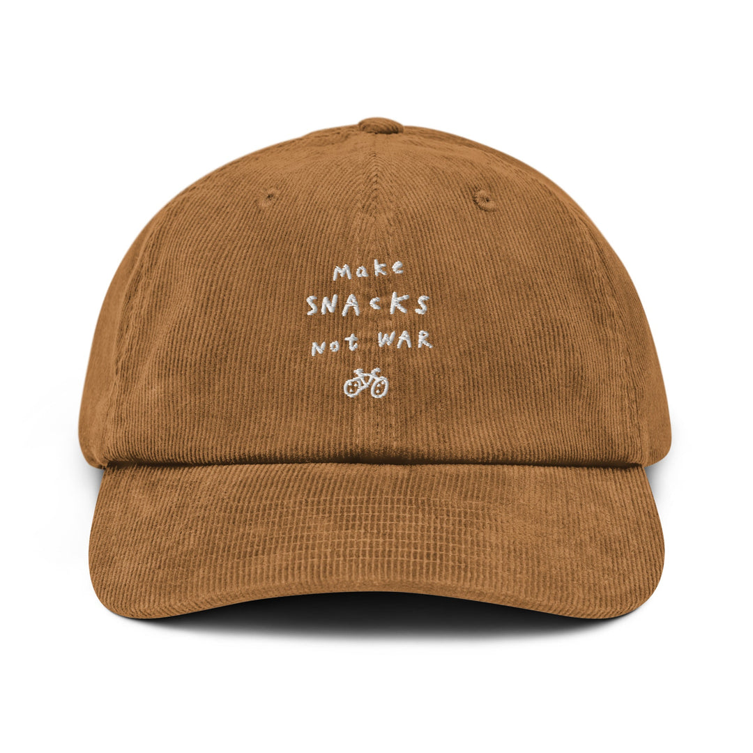'Make Snacks Not War' Corduroy Cap - The Fun Shop by Tegan
